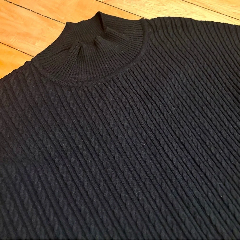 Misook Black Ribbed Knit Long Sweater Dress - Picture 4 of 6